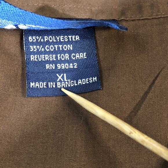 Blouse Tank Set Womens XL Las Olas Brown Ivory Fall Leaves Earth Tones Boho - Picture 13 of 16